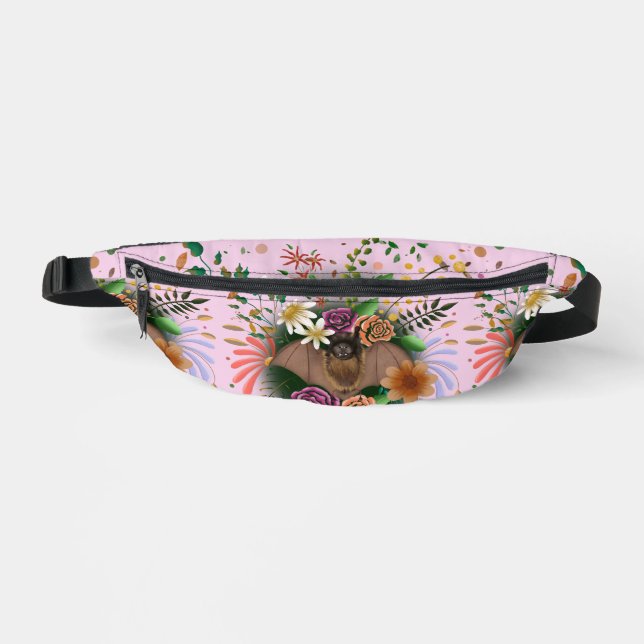 Bat Flowers Floral Botanical  Bum Bags (Front)