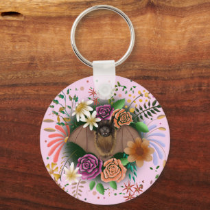 Bat Flowers Floral Botanical  Key Ring