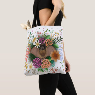 Bat Flowers Floral Botanical  Tote Bag