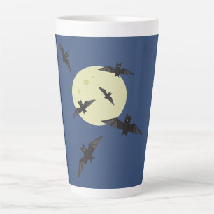 Bat flying in the moon latte mug