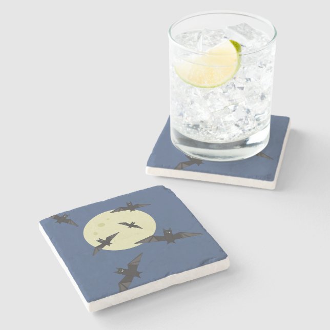 Bat flying in the moon stone coaster (Side)