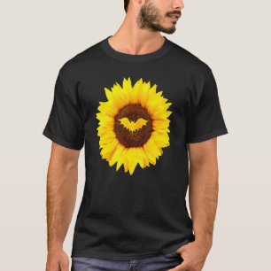 Bat For Women Men Flying Animal Mammal Sunflower T-Shirt