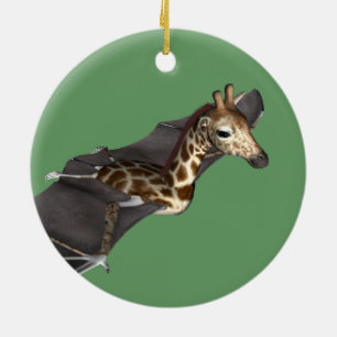 Bat Giraffe Hybrid Ceramic Tree Decoration
