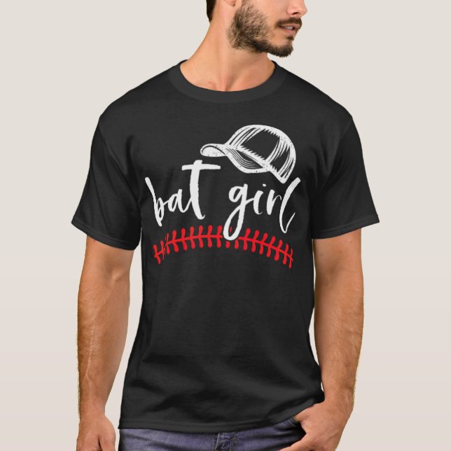 Bat Girl Baseball Sister Sis Baseball Fan pitcher  T-Shirt (Front)