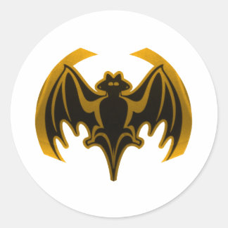 Bat Gold The MUSEUM Zazzle Gifts Classic Round Sticker