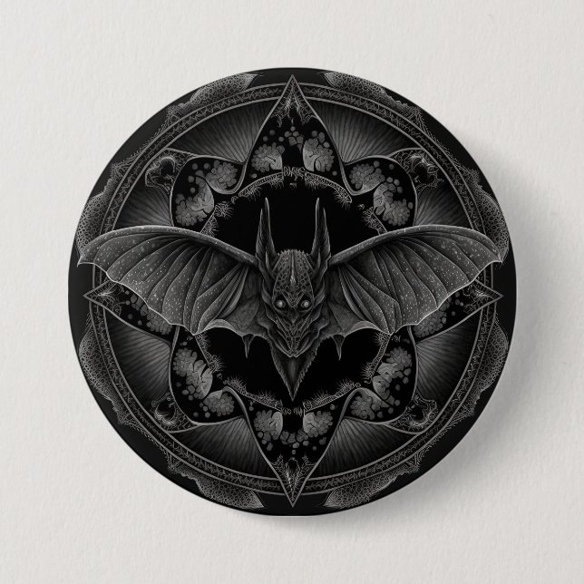 Bat Gothic Dark, Ai Generated Design 7.5 Cm Round Badge (Front)