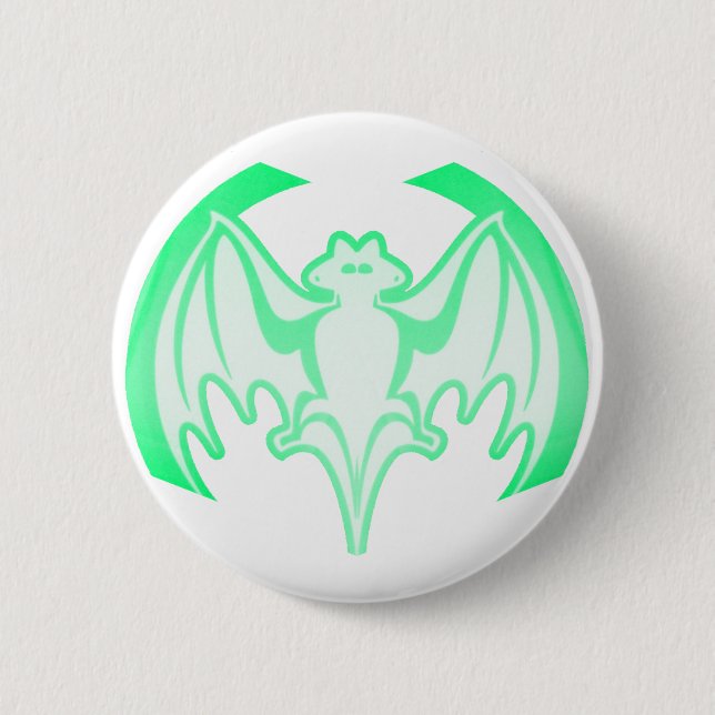 Bat Green Inv The MUSEUM Zazzle Gifts 6 Cm Round Badge (Front)