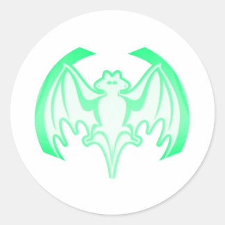 Bat Green Inv The MUSEUM Zazzle Gifts Classic Round Sticker