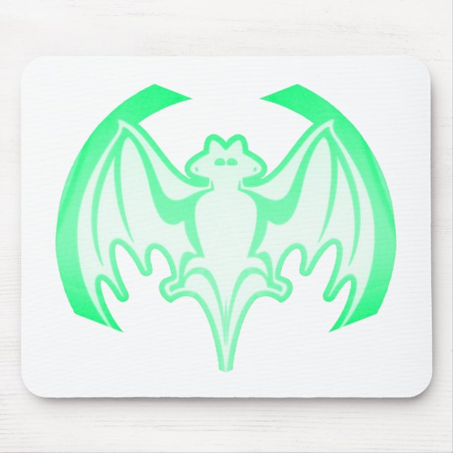 Bat Green Inv The MUSEUM Zazzle Gifts Mouse Mat (Front)