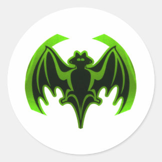 Bat Green MUSEUM Zazzle Gifts Classic Round Sticker