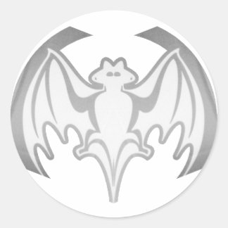 Bat Grey Inv The MUSEUM Zazzle Gifts Classic Round Sticker