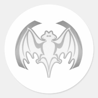 Bat Grey Inv The MUSEUM Zazzle Gifts Classic Round Sticker