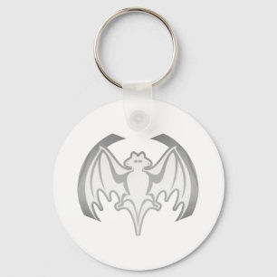 Bat Grey Inv The MUSEUM Zazzle Gifts Key Ring