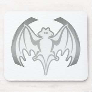 Bat Grey Inv The MUSEUM Zazzle Gifts Mouse Mat