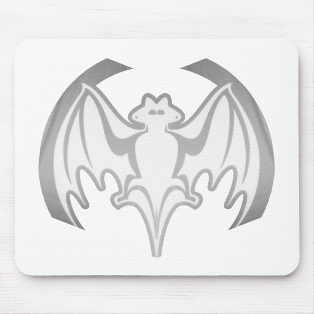 Bat Grey Inv The MUSEUM Zazzle Gifts Mouse Mat (Front)