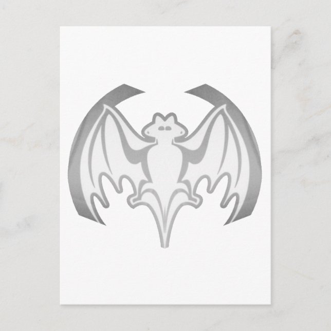 Bat Grey Inv The MUSEUM Zazzle Gifts Postcard (Front)