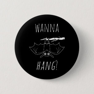 Bat Halloween Costume Cool Hanging Animal Men Wome 6 Cm Round Badge