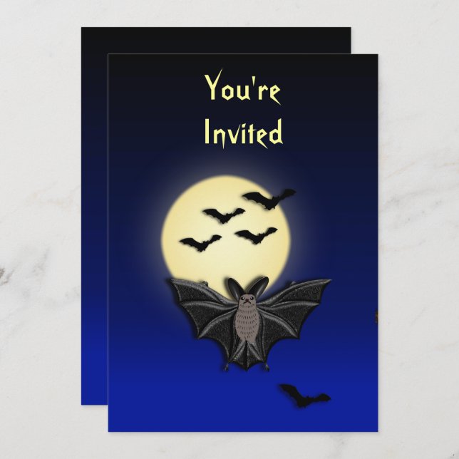 Bat Halloween Invitation (Front/Back)