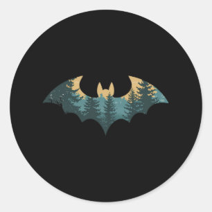 Bat Hunting Hiking Outdoor Camping Forest Men Wome Classic Round Sticker