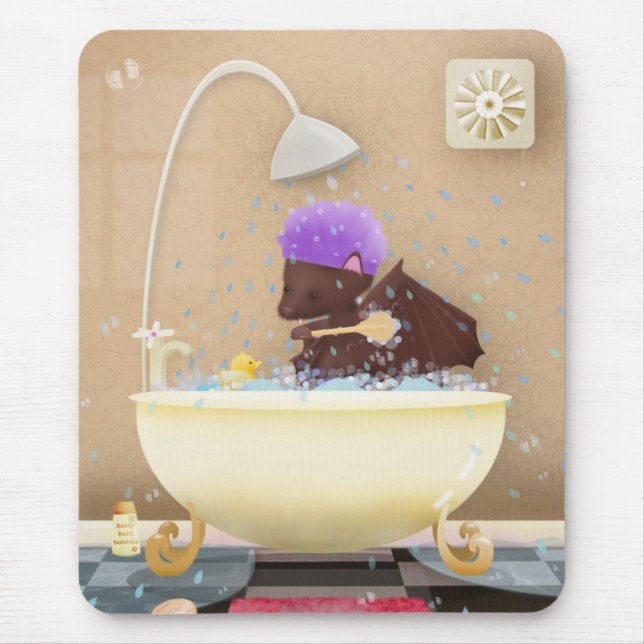 Bat in a tub - mousepad (Front)
