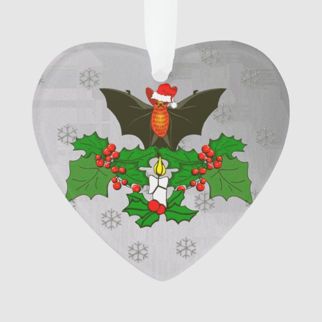 Bat In The Holly Ornament (Front)
