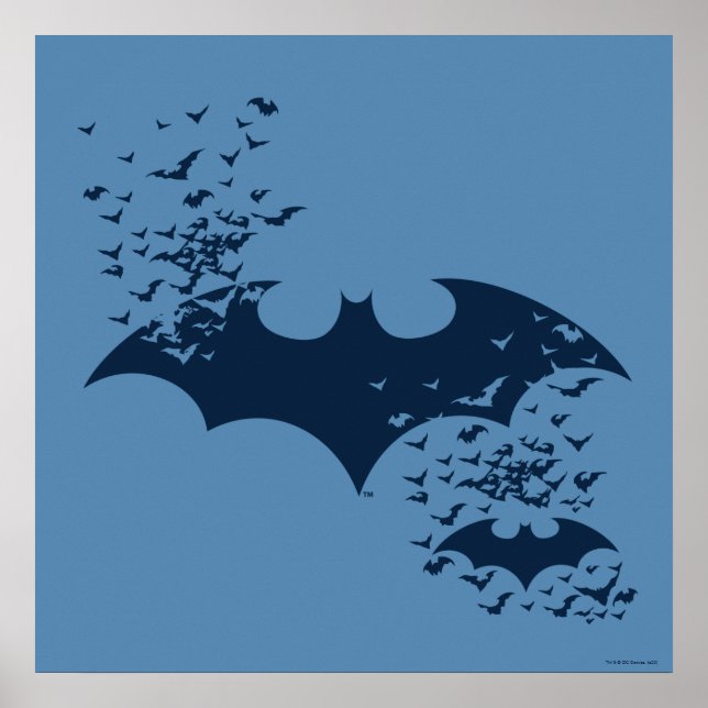 Bat Logo Bursting Into Bats Poster (Front)