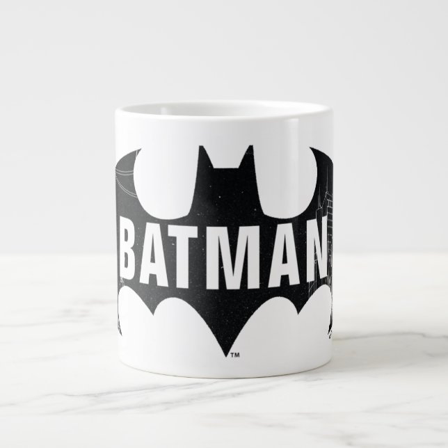 Bat Logo With Gotham Etching Large Coffee Mug (Front)