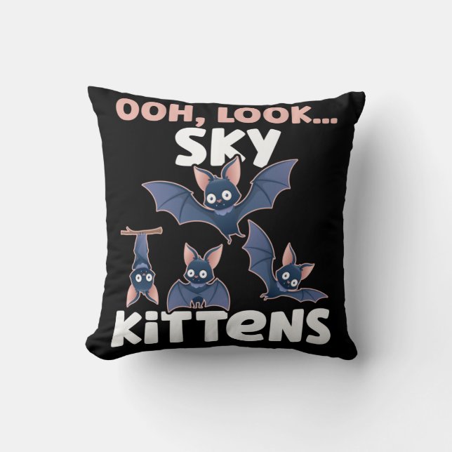 Bat Lover Sky Kittens Fan Cushion (Front)