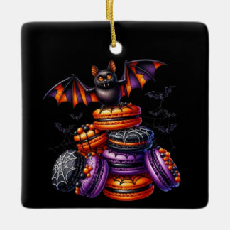 Bat Macaroon  Ceramic Ornament