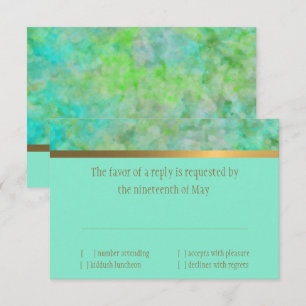 Bat Mitzvah Abstract Design in Aqua RSVP Card