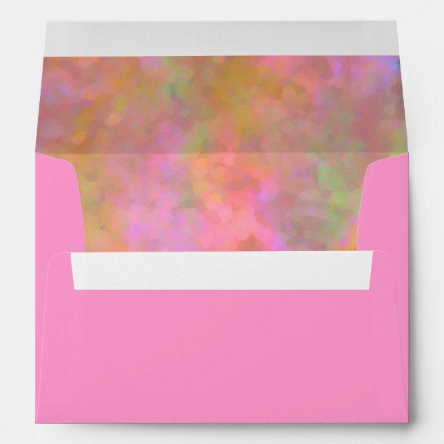 Bat Mitzvah Abstract Design in Pink Envelopes (Back (Bottom))