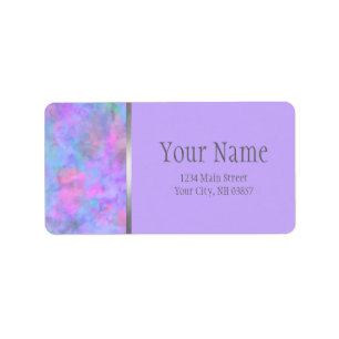 Bat Mitzvah Abstract Purple Pink Blue Silver Label