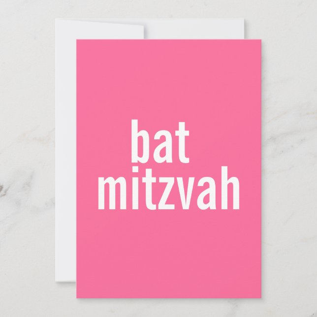 Bat Mitzvah Announcements {Pink} (Front)