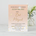 Bat Mitzvah,Bar Mitzvah Birthday Pink Gold Glitter Invitation<br><div class="desc">Bat Mitzvah, Bar Mitzvah Birthday Pink Gold Glitter Invitation</div>