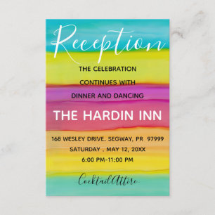 Bat Mitzvah Bar Mitzvah Colourful Reception Card