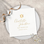 Bat Mitzvah Bar Mitzvah Gold Star of David Napkin<br><div class="desc">Featuring golden script signature name. Personalise with your special Bat or Bar Mitzvah information in chic gold lettering.  Designed by Thisisnotme©</div>