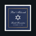 Bat Mitzvah Blue and Gold Napkin<br><div class="desc">Bat Mitzvah Blue and Gold Paper Napkin</div>