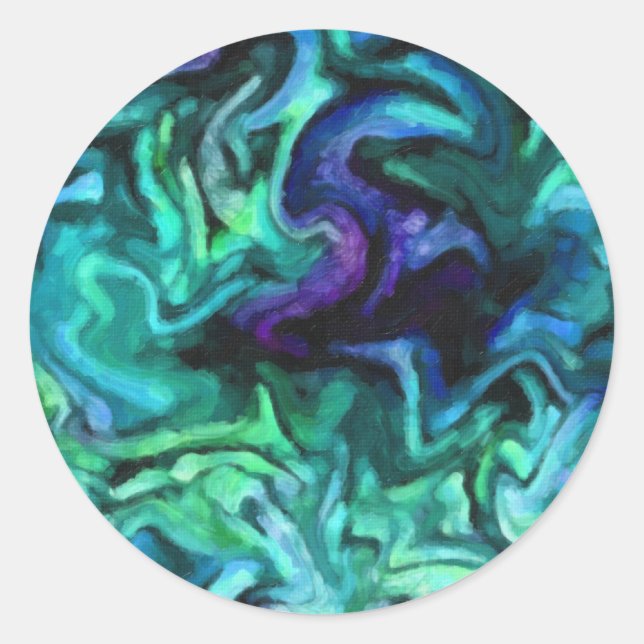 Bat Mitzvah Blue and Purple Design Classic Round Sticker (Front)