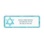 Bat Mitzvah Blue Opal Watercolor Stylish Star<br><div class="desc">These stylish blue opal faux watercolor Star of David return address labels coordinate with my Bat Mitzvah collection but are just as suitable for Hanukkah, Bar Mitzvahs or for every day use. Set on a classic white background, the Shield of David almost shimmers [it's faux] and the simple deep blue...</div>