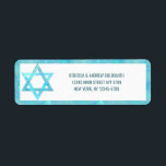Bat Mitzvah Blue Opal Watercolor Stylish Star<br><div class="desc">These stylish blue opal faux watercolor Star of David return address labels coordinate with my Bat Mitzvah collection but are just as suitable for Hanukkah, Bar Mitzvahs or for every day use. Set on a classic white background, the Shield of David almost shimmers [it's faux] and the simple deep blue...</div>