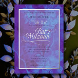 Bat Mitzvah Blue Purple Watercolor Flowers<br><div class="desc">Bar Mitzvah and Bat Mitzvah invitation sets designed by Umua. Printed and shipped by Zazzle or its partners.</div>