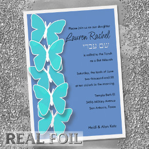 Bat Mitzvah Butterfly Turquoise and Any Colour