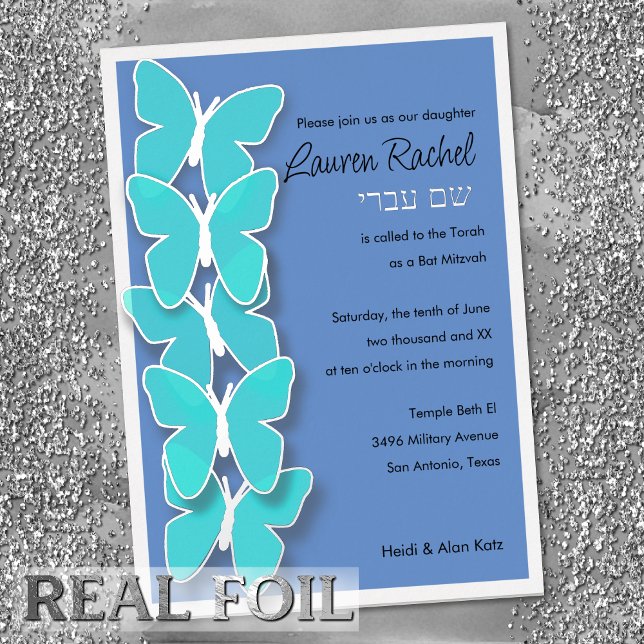 Bat Mitzvah Butterfly Turquoise and Any Colour (Creator Uploaded)