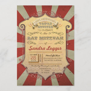 Bat Mitzvah Carnival or Circus Invitation