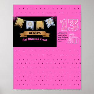 Bat Mitzvah Chocolate Bar Wrapper Template Poster
