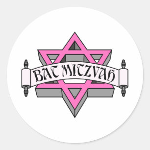Bat Mitzvah Classic Round Sticker