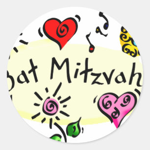 Bat Mitzvah Classic Round Sticker