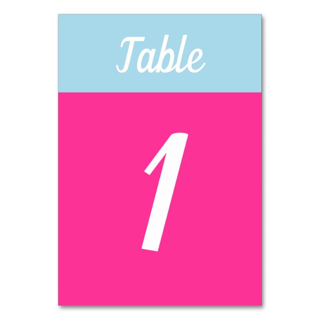 Bat Mitzvah Colour Block Table Number Cards (Front)