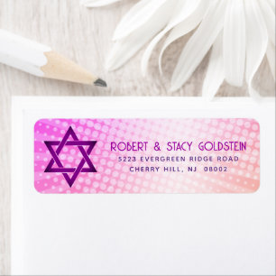 Bat Mitzvah Fun Retro Pink Orange Gradient Address