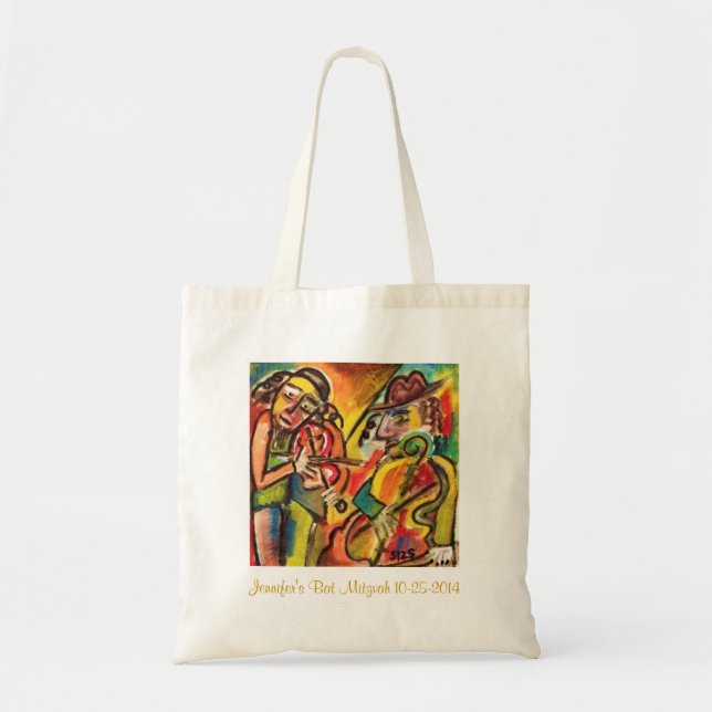 Bat Mitzvah Give-A-Way : Jewish Music Klezmer Band Tote Bag (Front)
